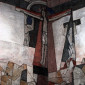 »Golgatha«: Frescoseccomalerei von Hubert Distler über dem Altar der Immanuelkirche