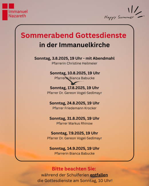 Sommerabend Gottesdienste