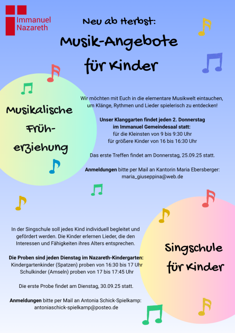 Musikangebote für Kinder